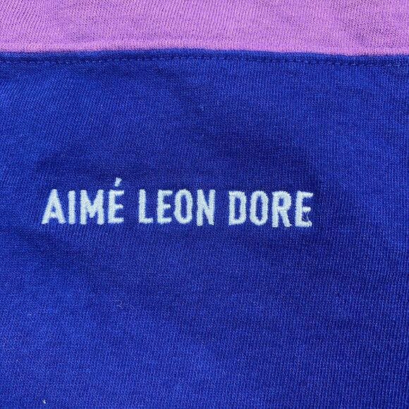 Aime Leon Dore Striped Collar crew neck T Shirt Men’s Size Medium RARE - Picture 2 of 12